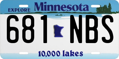 MN license plate 681NBS