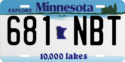 MN license plate 681NBT