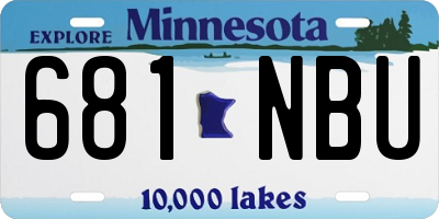 MN license plate 681NBU