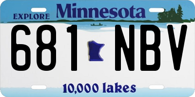 MN license plate 681NBV