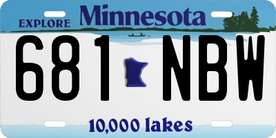 MN license plate 681NBW