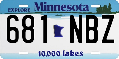 MN license plate 681NBZ