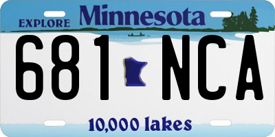MN license plate 681NCA