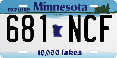 MN license plate 681NCF