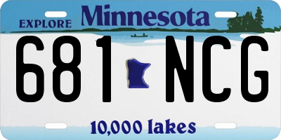 MN license plate 681NCG