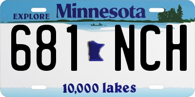 MN license plate 681NCH