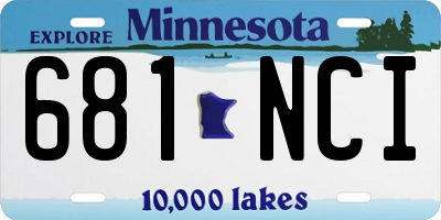 MN license plate 681NCI