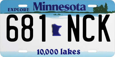 MN license plate 681NCK