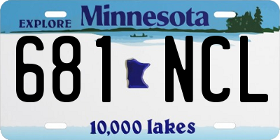 MN license plate 681NCL