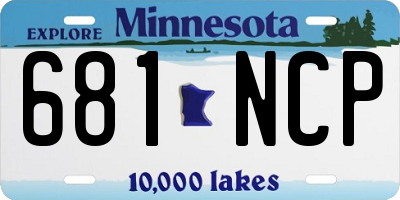 MN license plate 681NCP