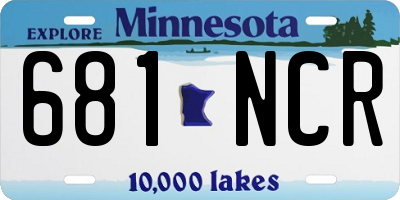 MN license plate 681NCR