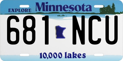 MN license plate 681NCU