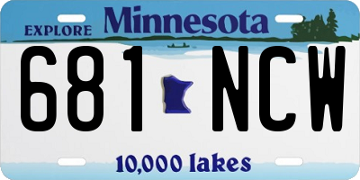 MN license plate 681NCW