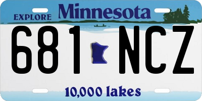 MN license plate 681NCZ