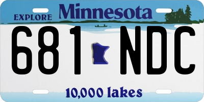 MN license plate 681NDC
