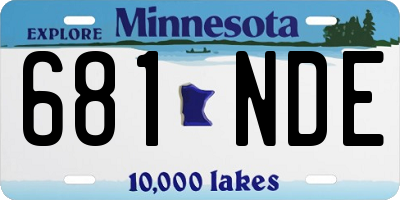 MN license plate 681NDE
