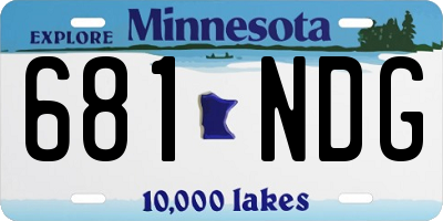 MN license plate 681NDG