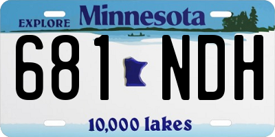 MN license plate 681NDH
