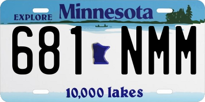 MN license plate 681NMM