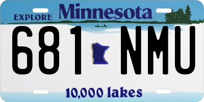 MN license plate 681NMU