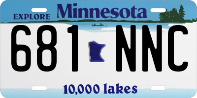 MN license plate 681NNC