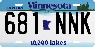 MN license plate 681NNK