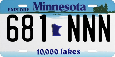 MN license plate 681NNN