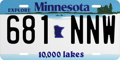 MN license plate 681NNW