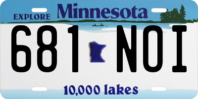 MN license plate 681NOI
