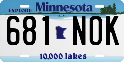 MN license plate 681NOK