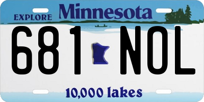 MN license plate 681NOL
