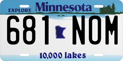 MN license plate 681NOM