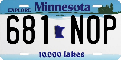 MN license plate 681NOP