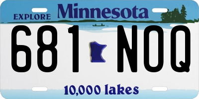 MN license plate 681NOQ