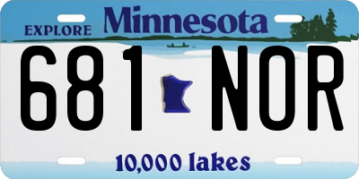 MN license plate 681NOR