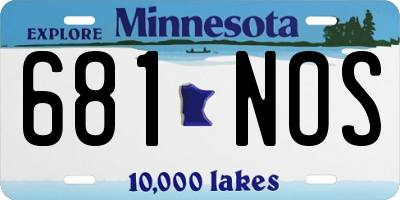 MN license plate 681NOS