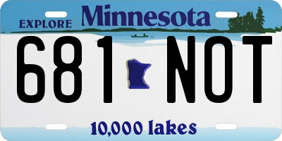 MN license plate 681NOT