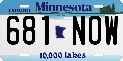 MN license plate 681NOW