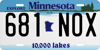 MN license plate 681NOX