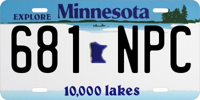 MN license plate 681NPC