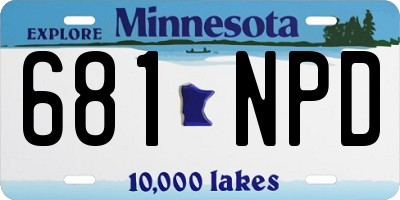 MN license plate 681NPD