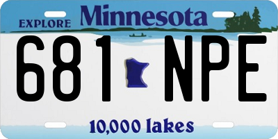 MN license plate 681NPE
