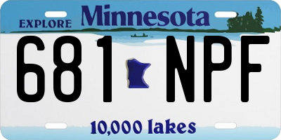 MN license plate 681NPF