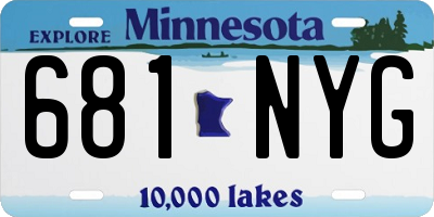 MN license plate 681NYG