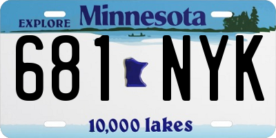 MN license plate 681NYK