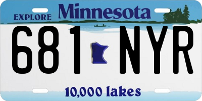 MN license plate 681NYR