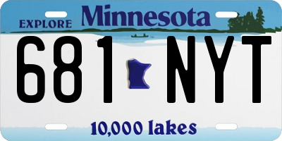 MN license plate 681NYT