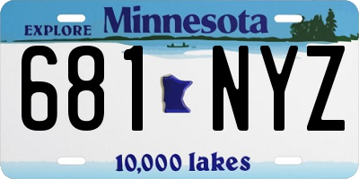 MN license plate 681NYZ