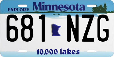 MN license plate 681NZG
