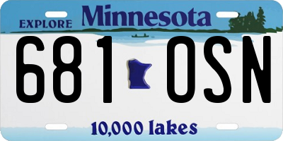 MN license plate 681OSN